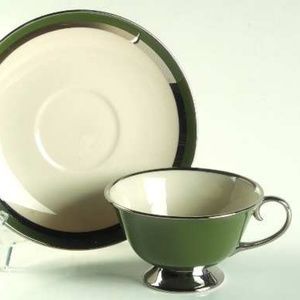 Antique 4 Cups Green with platinum